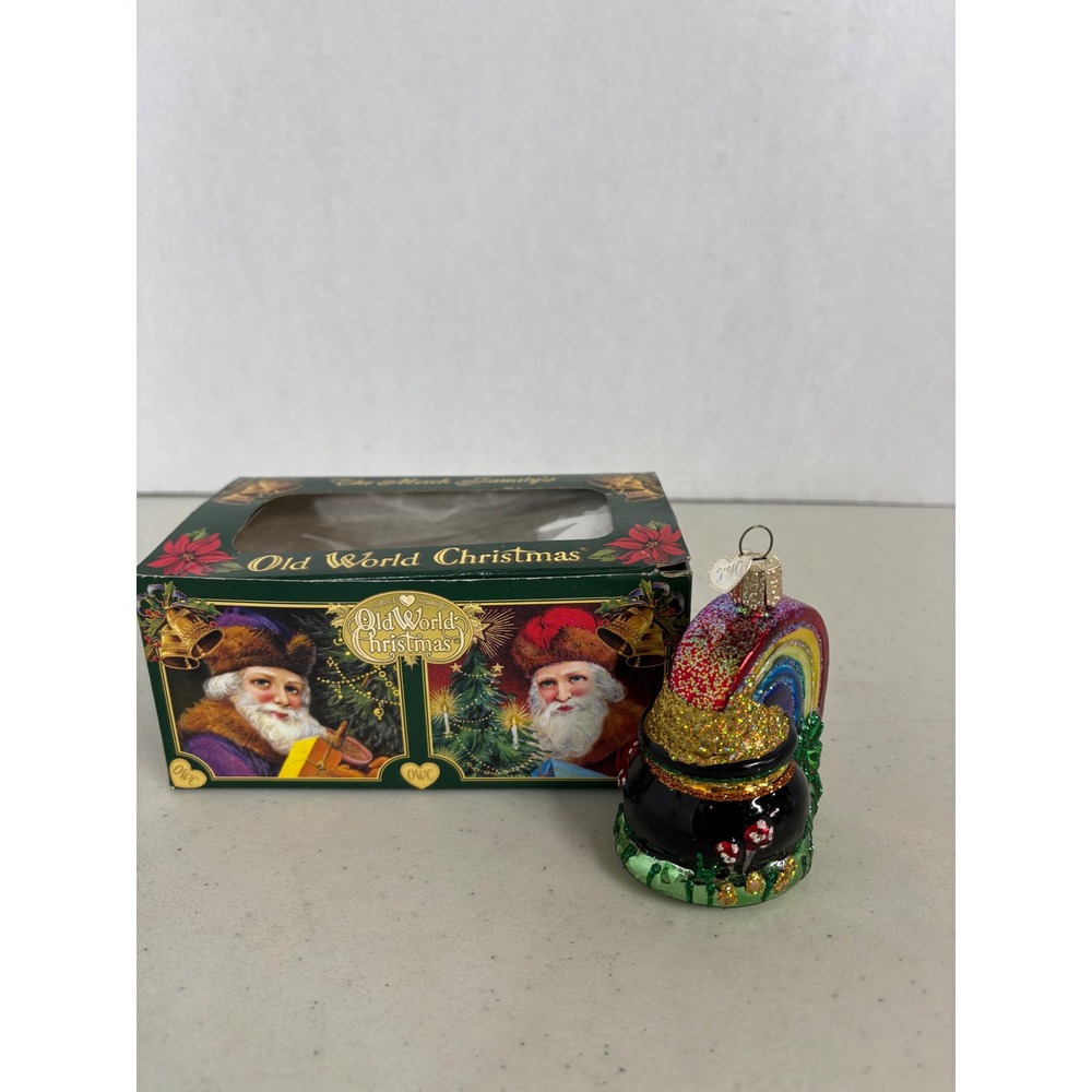 Old World Christmas Pot of Gold Rainbow Glass Ornament St Patricks Day 12437 - Picture 1 of 5